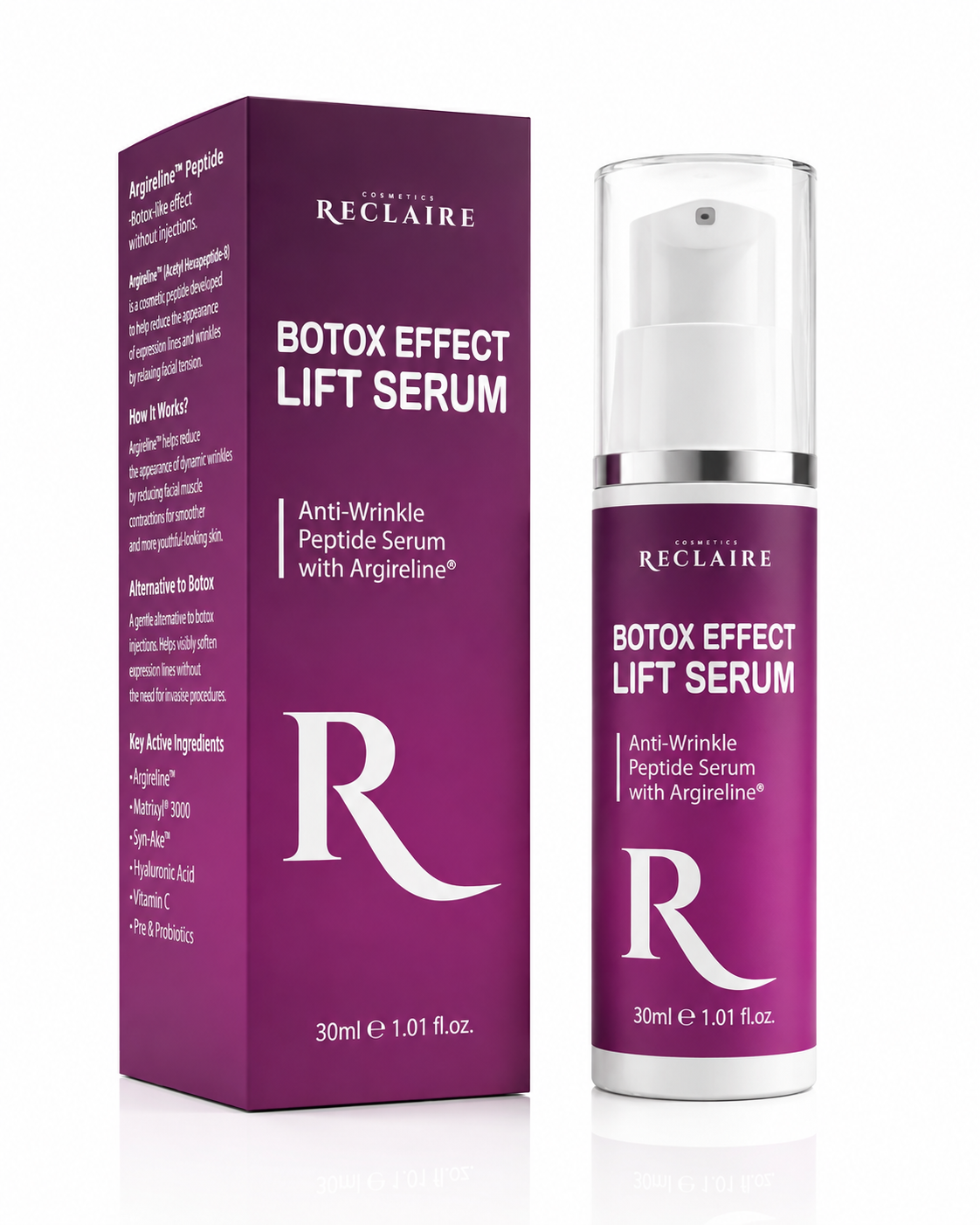 Антивікова ліфтинг-сироватка проти зморшок з Botox Effect RECLAIRE